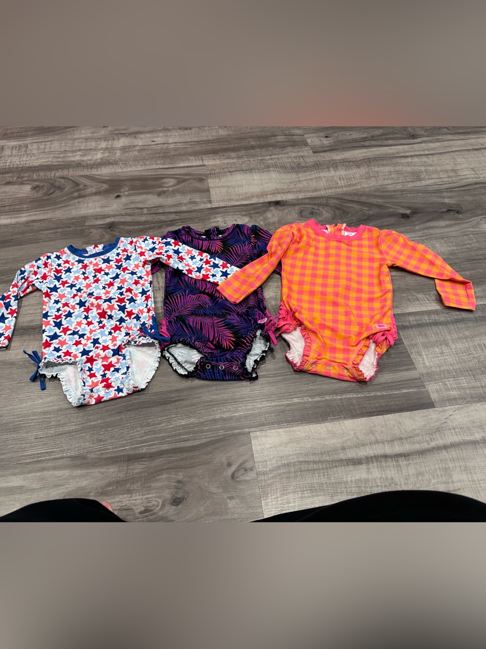 Ruffle Butts Girl’s Long sleeve Swimsuits - Bundle of 3 - 3T